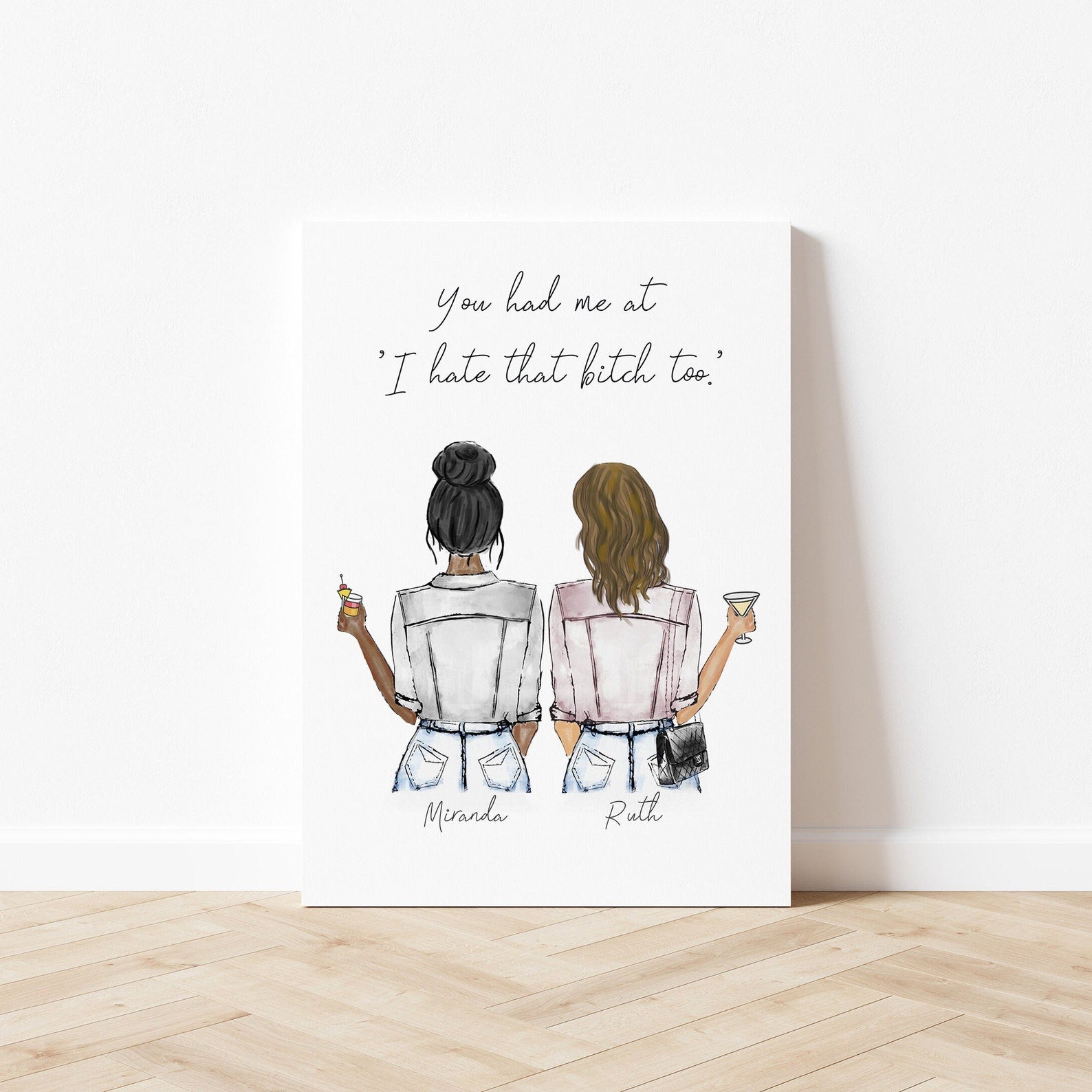 Trendsetter Best Friends Personalized Illustration