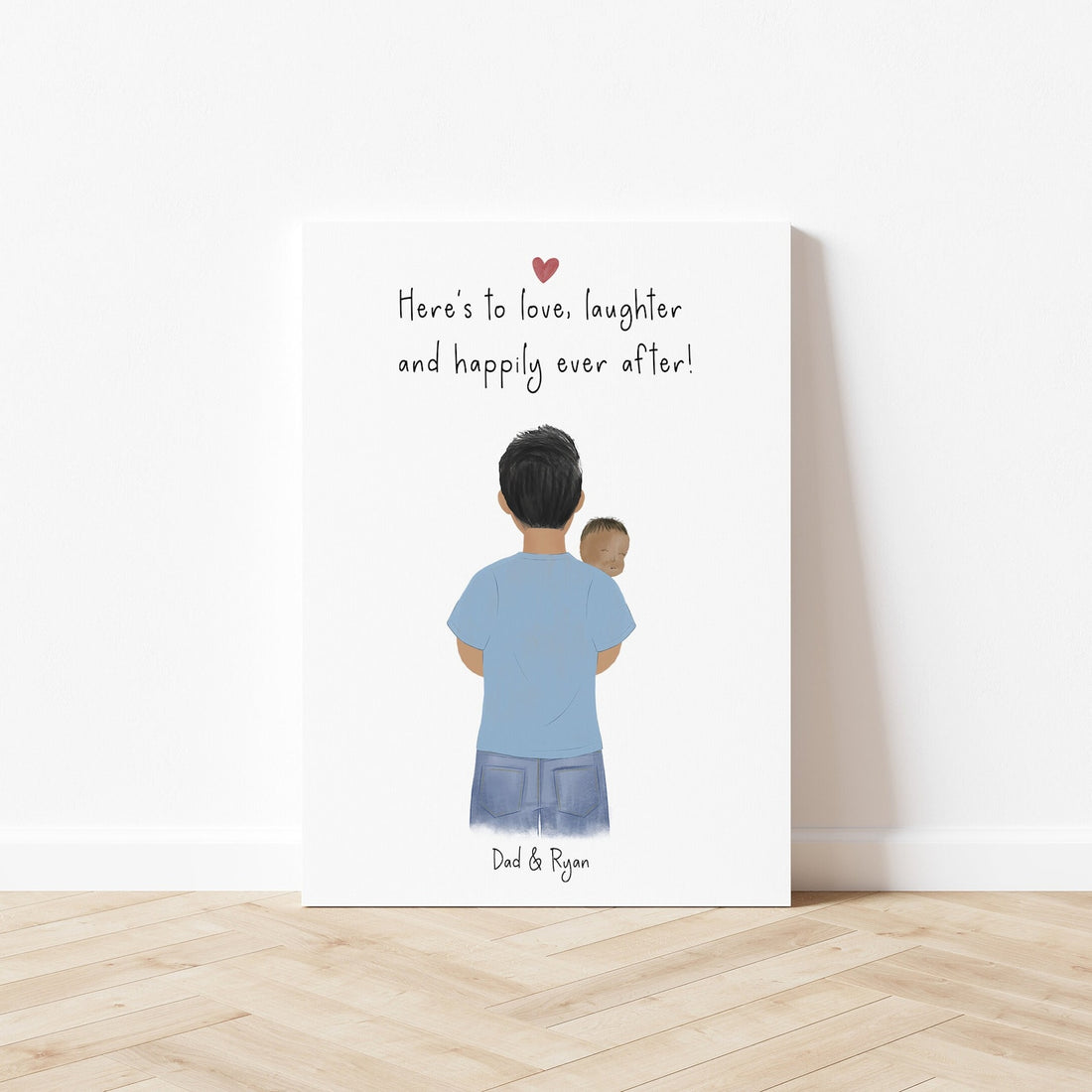 Dad and Baby Customizable Illustration