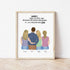 Dad and Daughters personalized wall art - custom illustration by Catia Creative