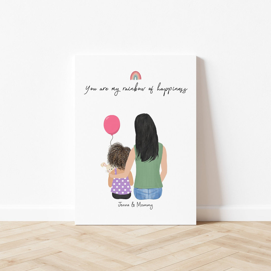 Mom and Little Girl Personalized Wall Art