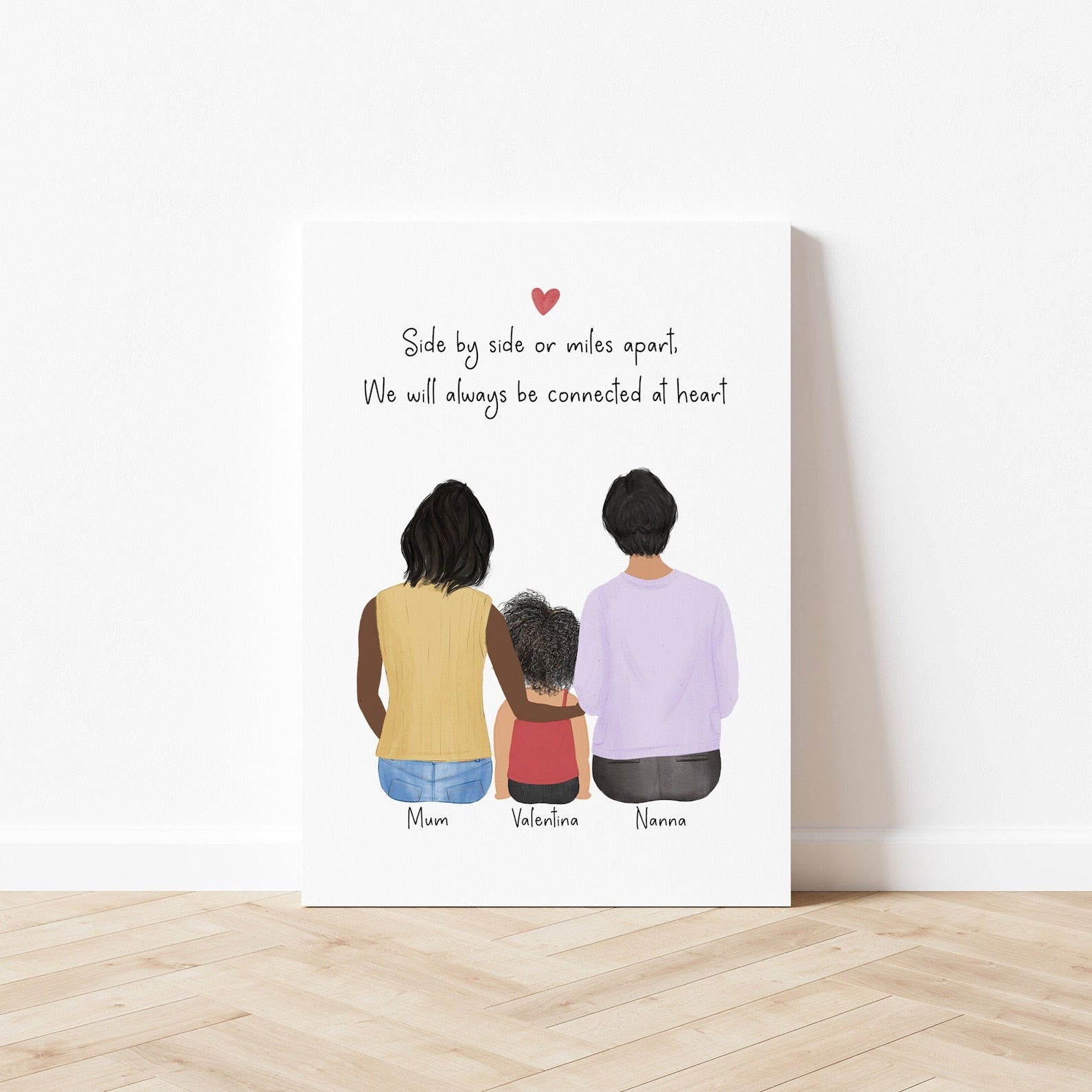 Personalized 3 Generations Wall Art with grandmother