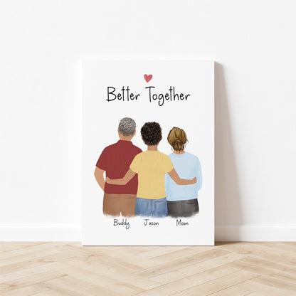 Personalized Parents and Son Illustration