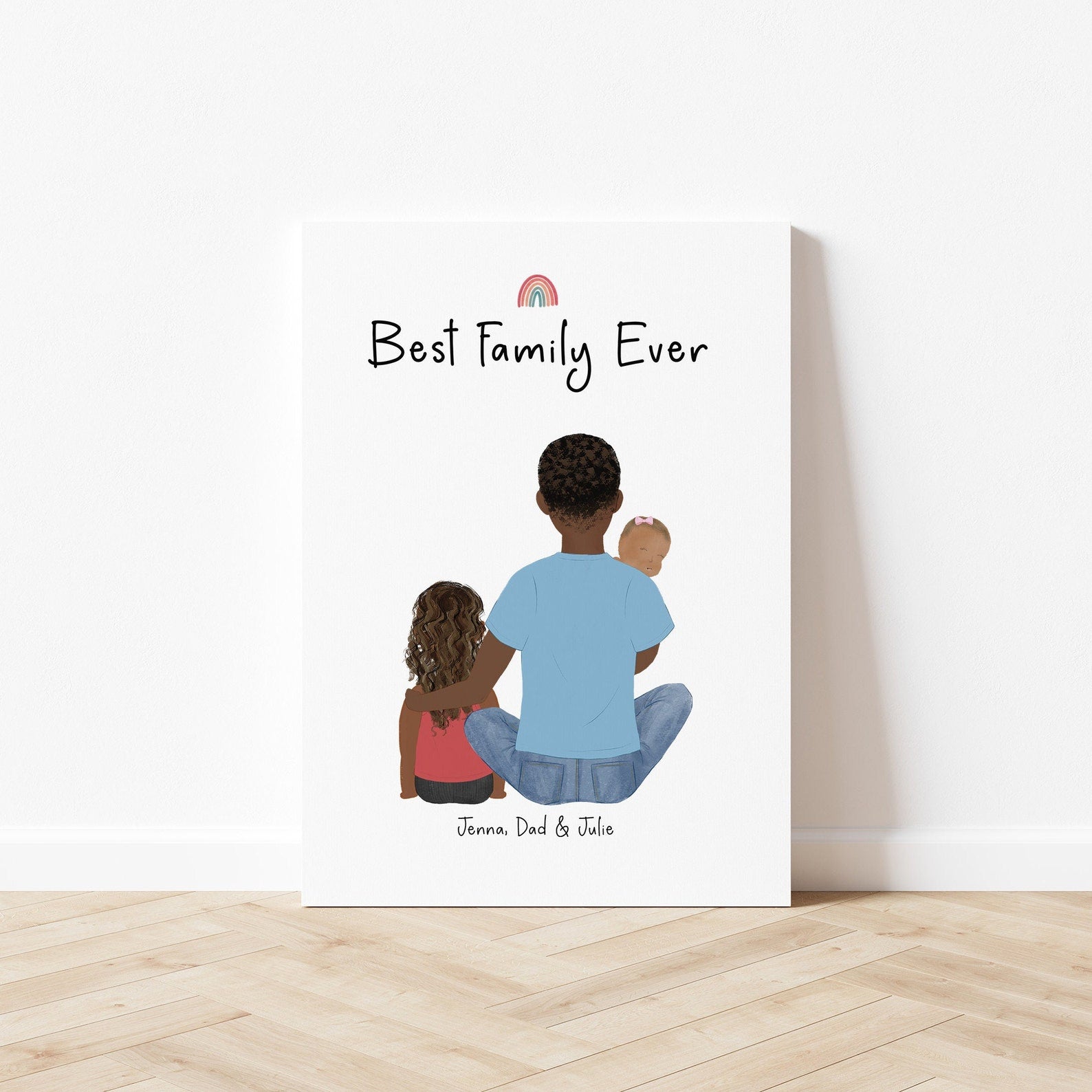 Personalized Dad, Littler Girl and Baby Wall Art