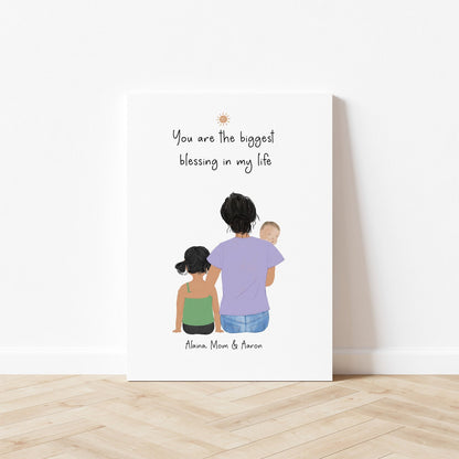 Mom and Kids Customizable Wall Art