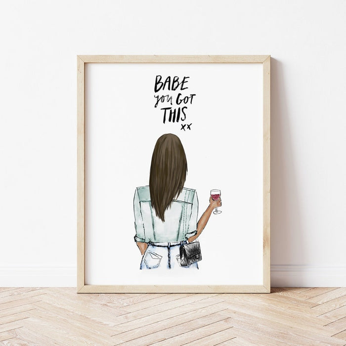 Girl Boss Personalized Wall Art | Custom Illustration | Best Friends Gift