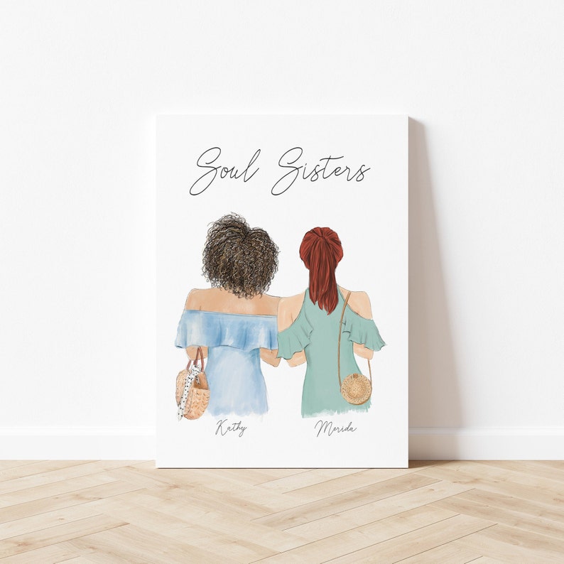 Personalized Chic Best Friends Wall Art