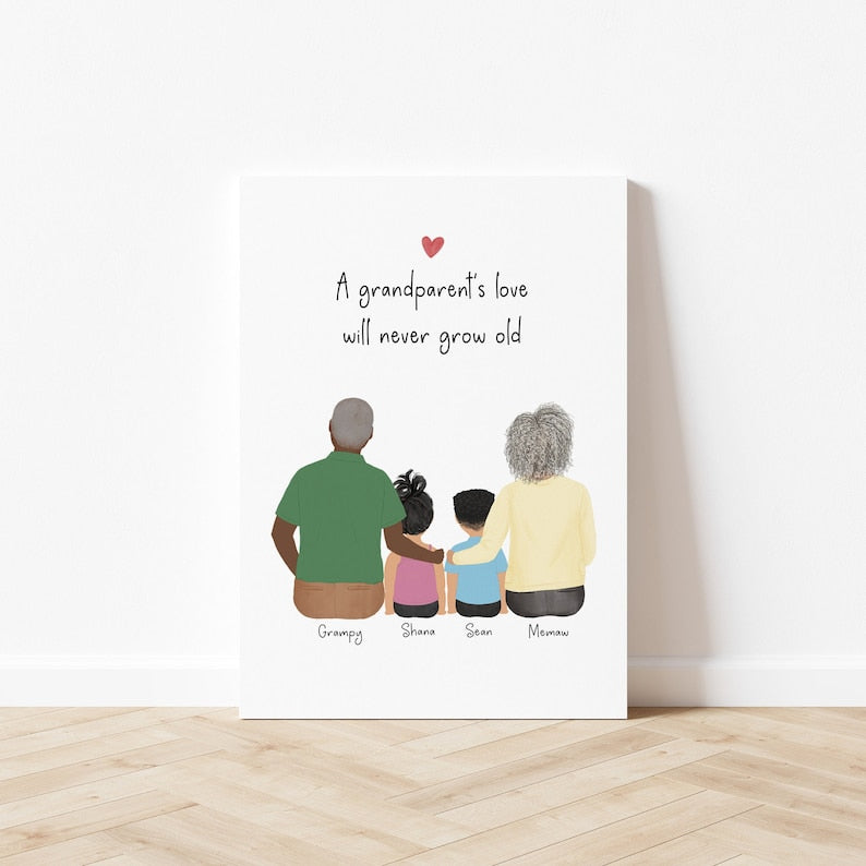 Personalized Grandparents and Grandkids Wall Art