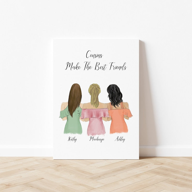 Customizable Dressy Best Friends Artwork