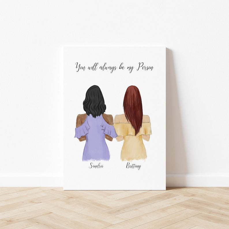 Dressy Best Friends Personalized Wall Art