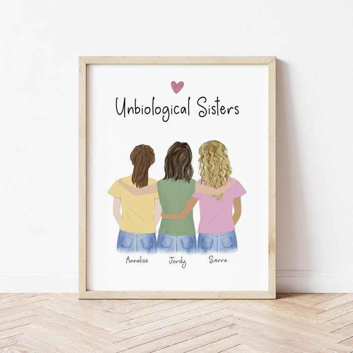 Best Friends Forever Personalized Wall Art | Custom Illustration | Best Friends Gift