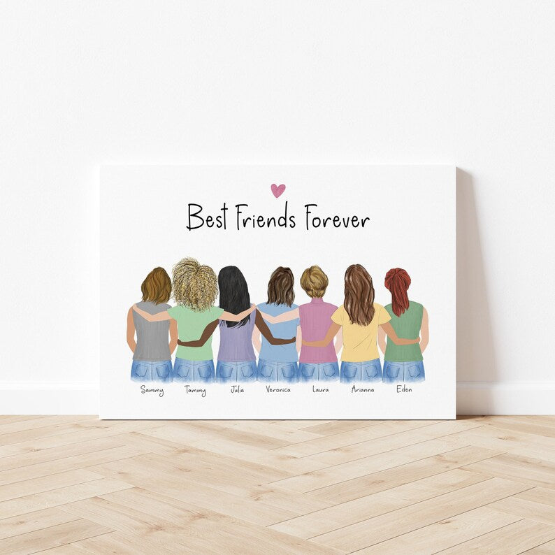 Best friends Personalized Wall Art