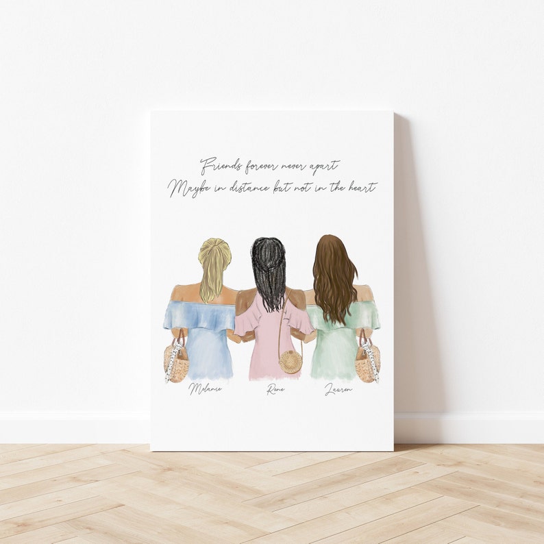 Personalized Chic Best Friends Wall Art