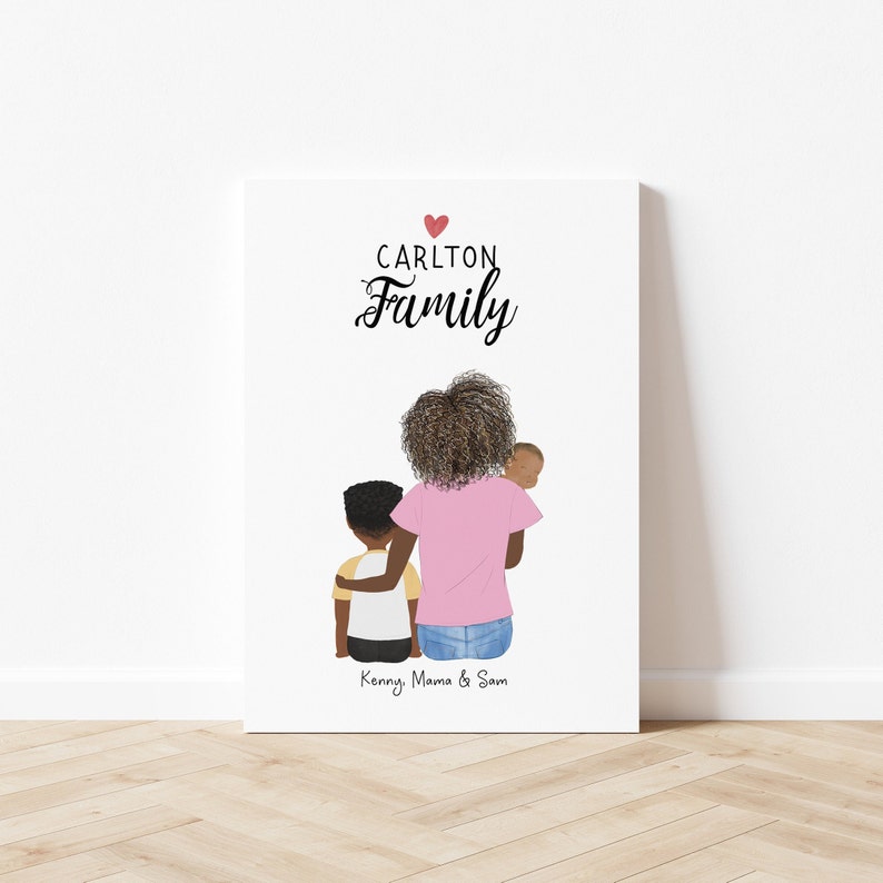 Personalized Framed Wall Art With Mom and kids