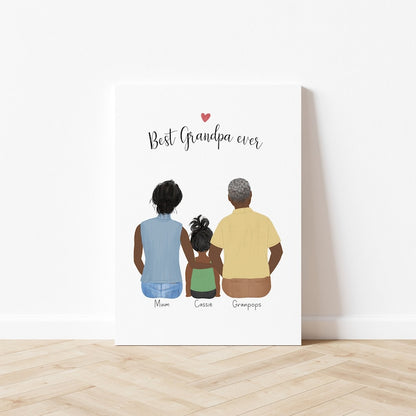 Personalized 3 Generations Wall Art