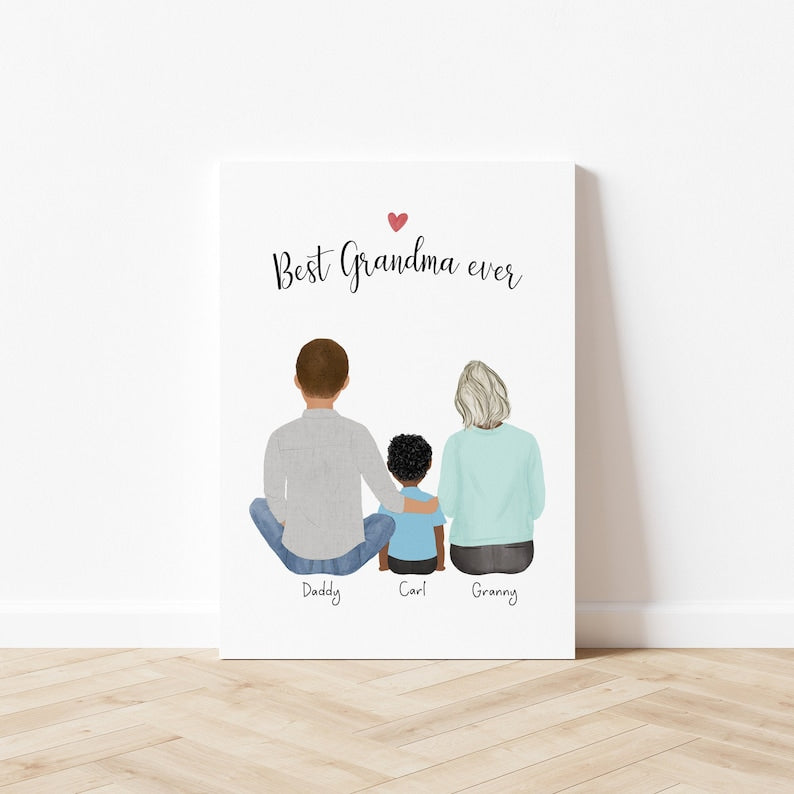 Customizable 3 Generations Wall Art