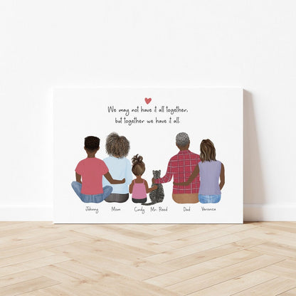 Full House Family and Cat Personalized Illustration