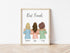 Wall Art Girls Best Friend Christmas Gift for Bff Sister Gift Idea Customizable Gift for Girls personalized wall art - custom illustration by Catia Creative