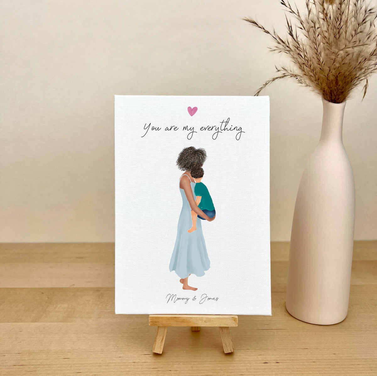 Mother and Son Personalized Canvas Print | Custom Wall Art | Mother's Day Gift