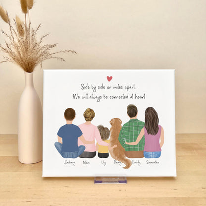 Whole Family Artwork on Canvas Fully Personalized