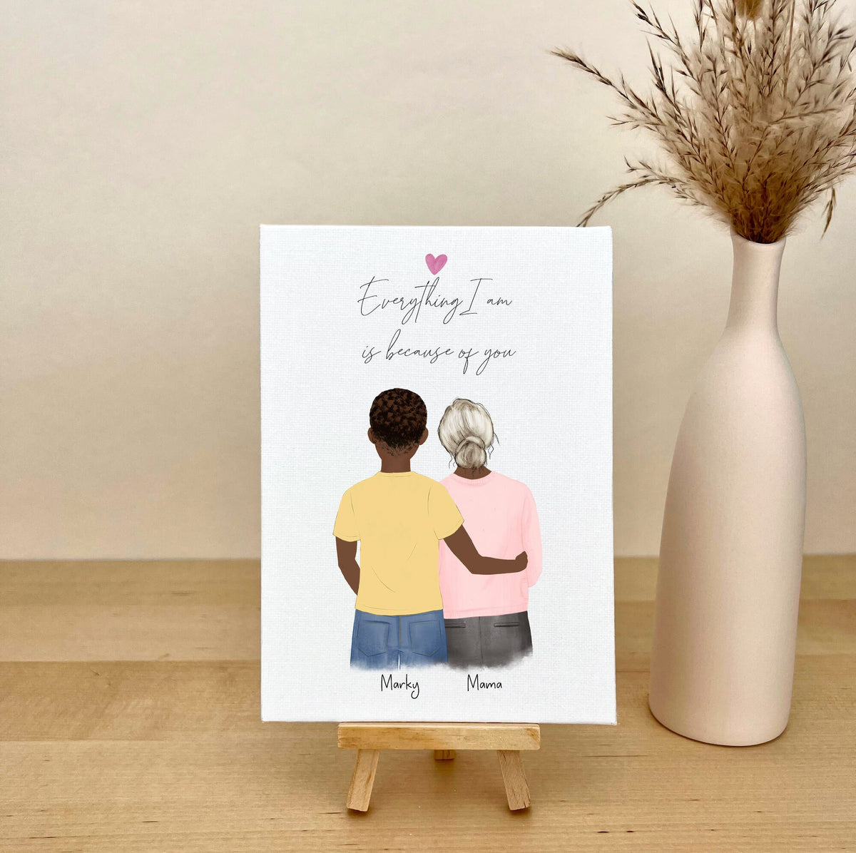 on with Mom and Son Personalized Canvas Print | Custom Wall Art | Mother's Day Gift