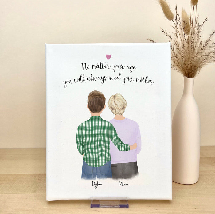 on with Mom and Son Personalized Canvas Print | Custom Wall Art | Mother's Day Gift