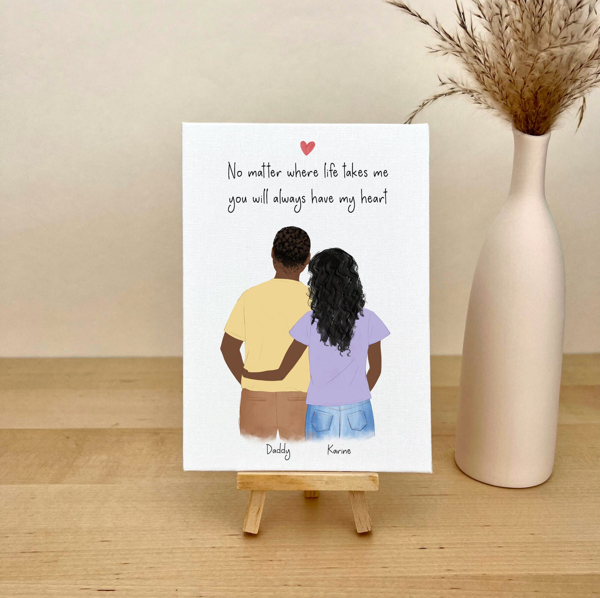 Dad and Daughter Personalized Canvas Print | Custom Wall Art | Father's Day Gift