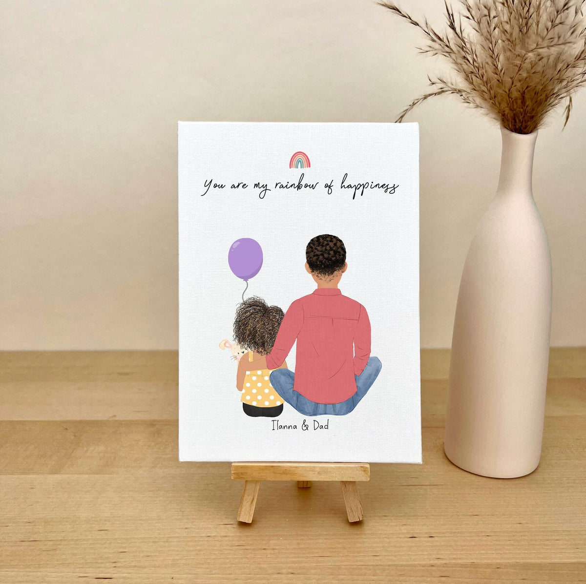 Girls Dad Personalized Canvas Print | Custom Wall Art | Father's Day Gift