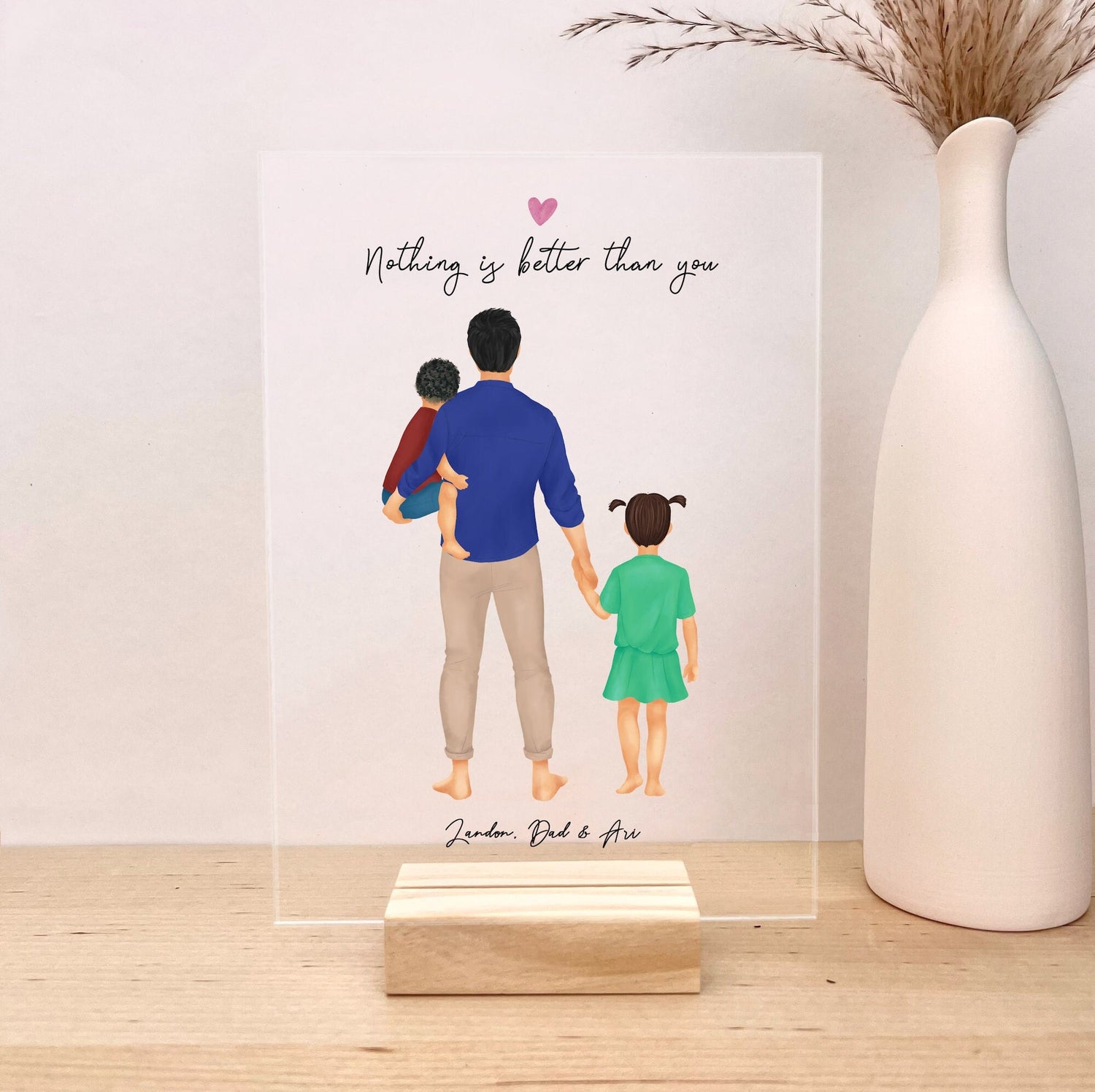 Customizable Dad and little kids Acrylic Artwork