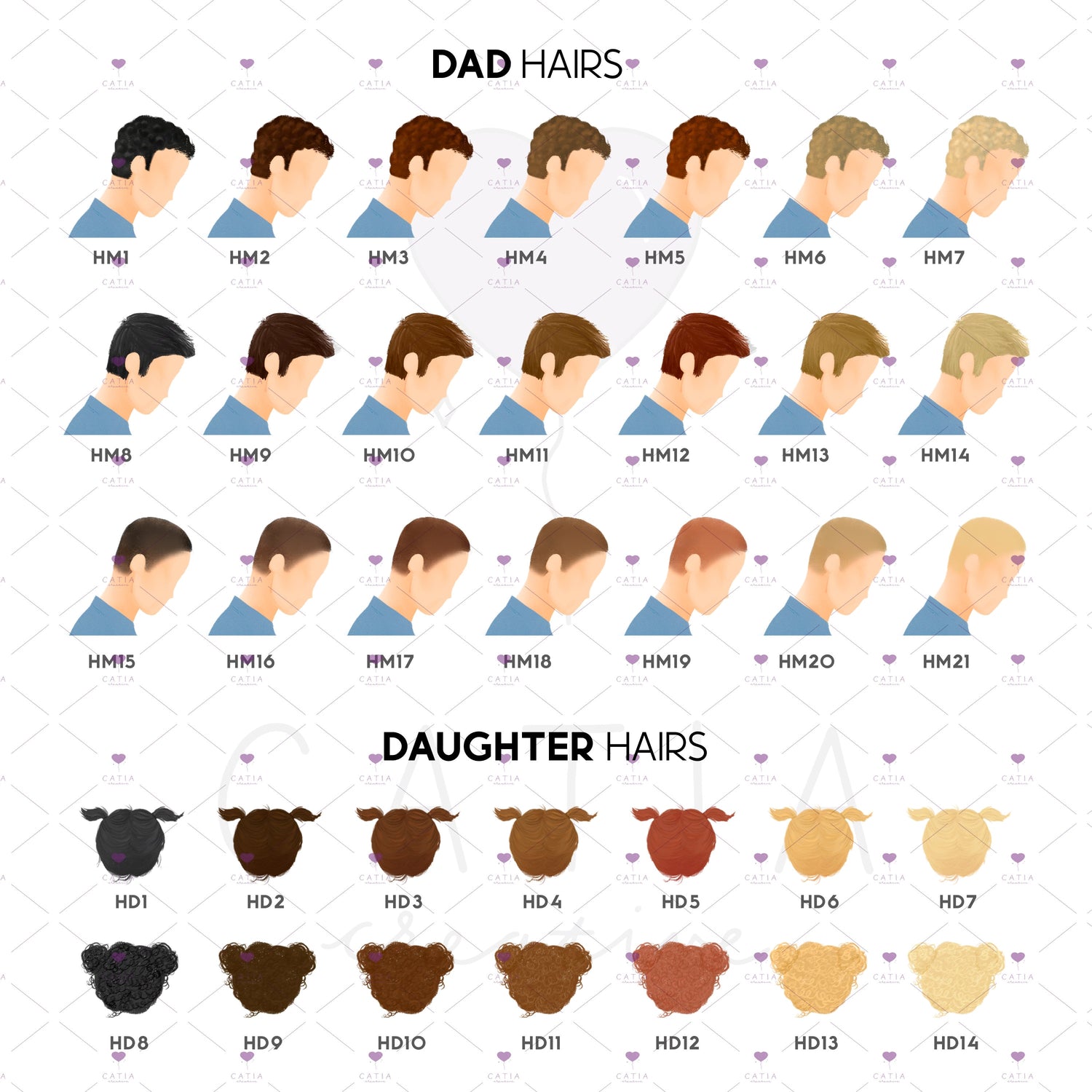 Customizable Dad and Daughter in Shoulders Portrait