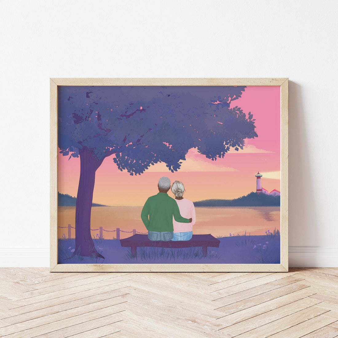 Eternal Senior Couple  - Personalized Wall Art