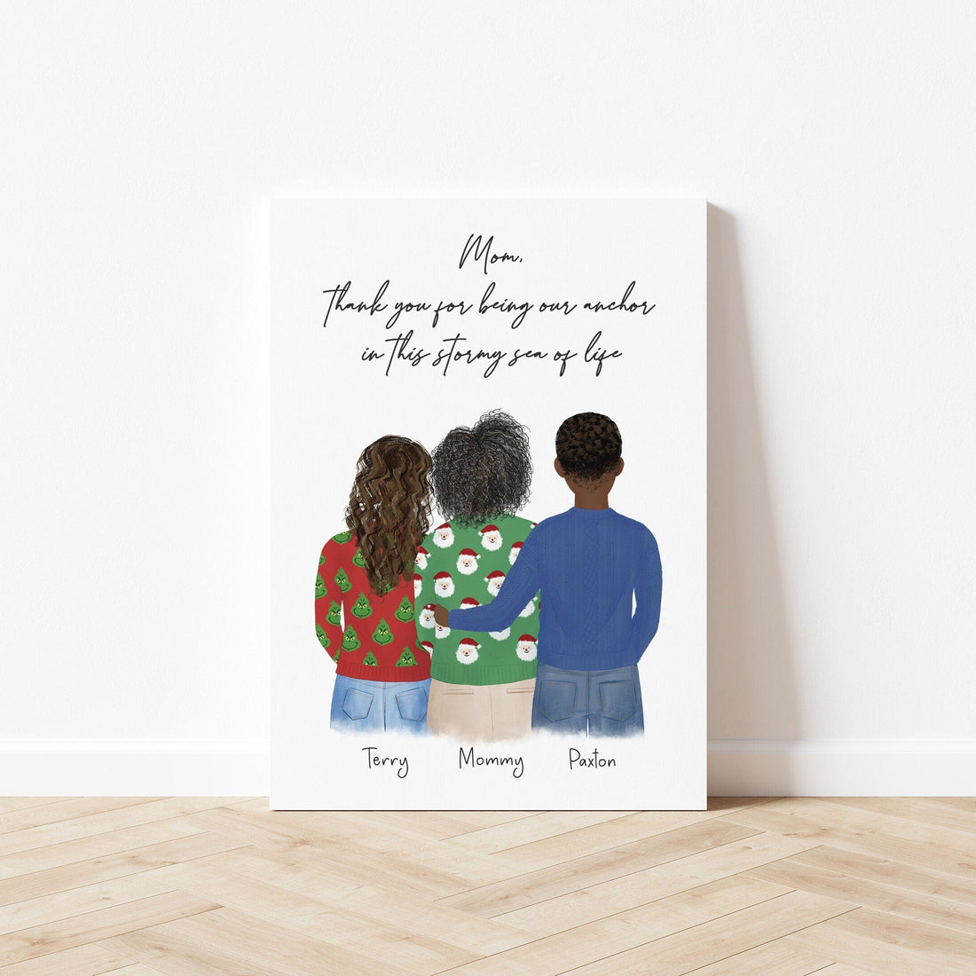 Mom and Kids - Personalized Wall Art