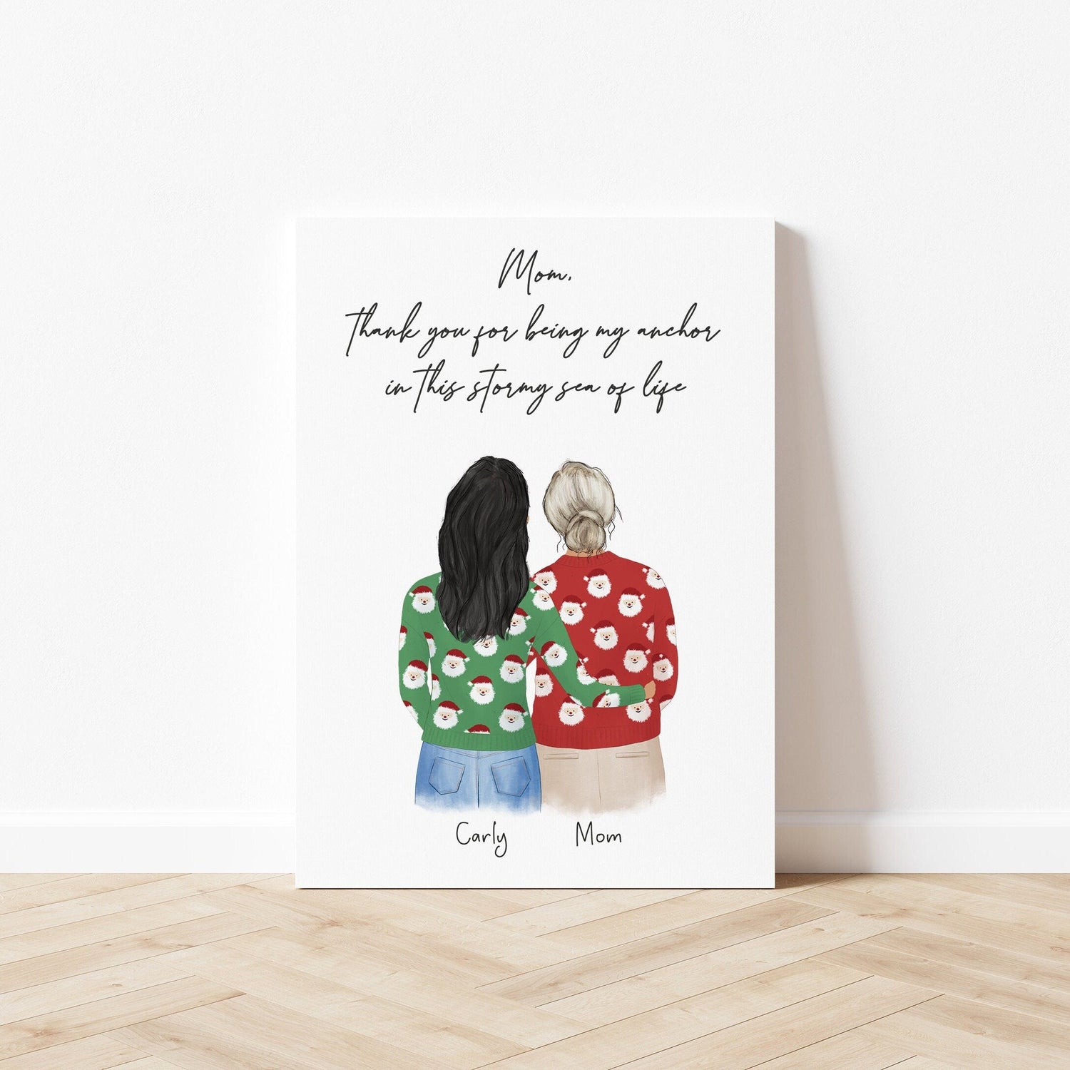 Mom and Daughter - Personalized Wall Art