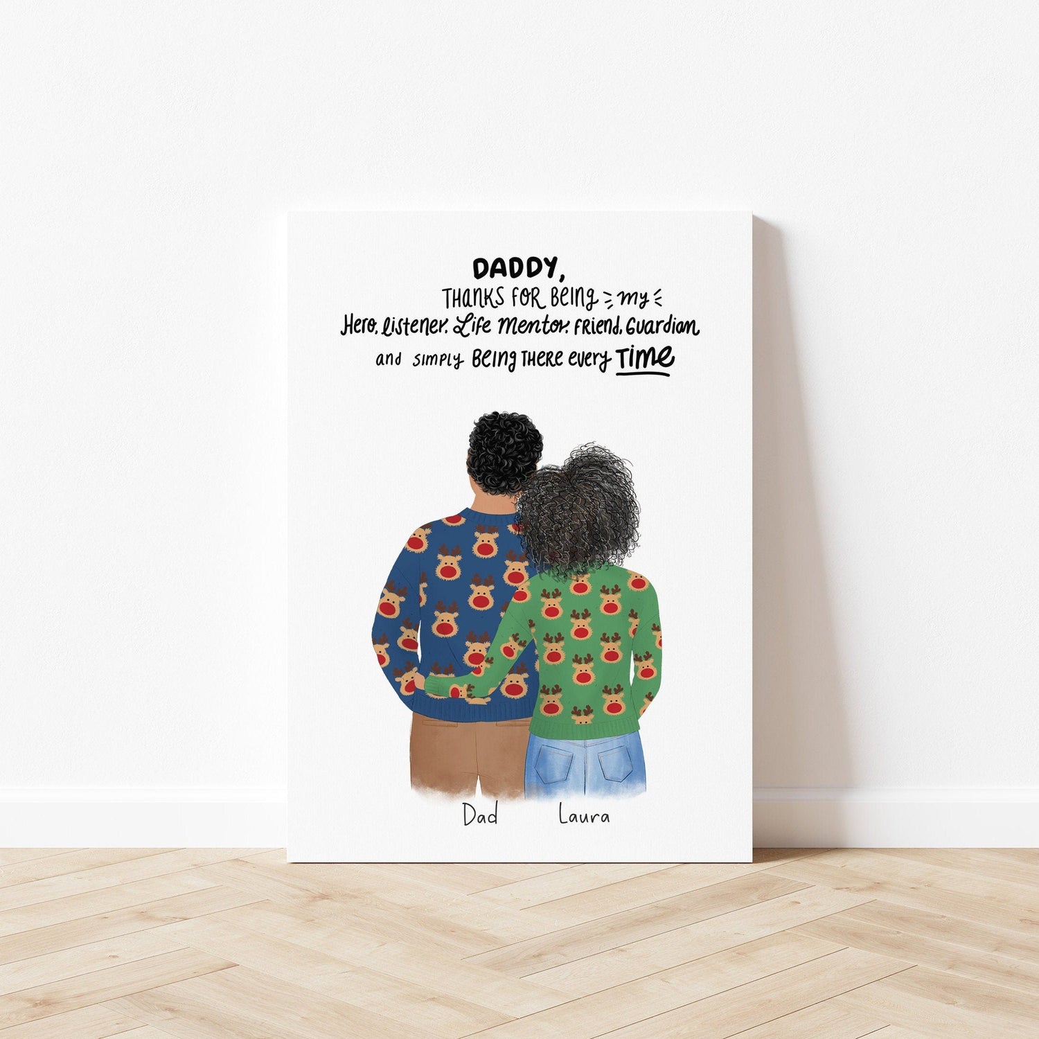 Dad with Daughter - Personalized Wall Art