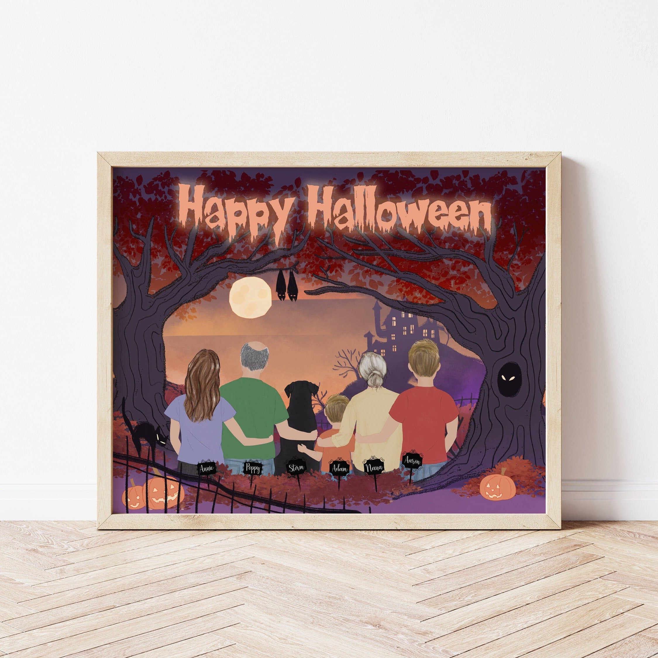 Customizable Halloween Family Wall Art