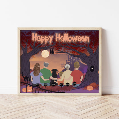 Customizable Halloween Family Wall Art