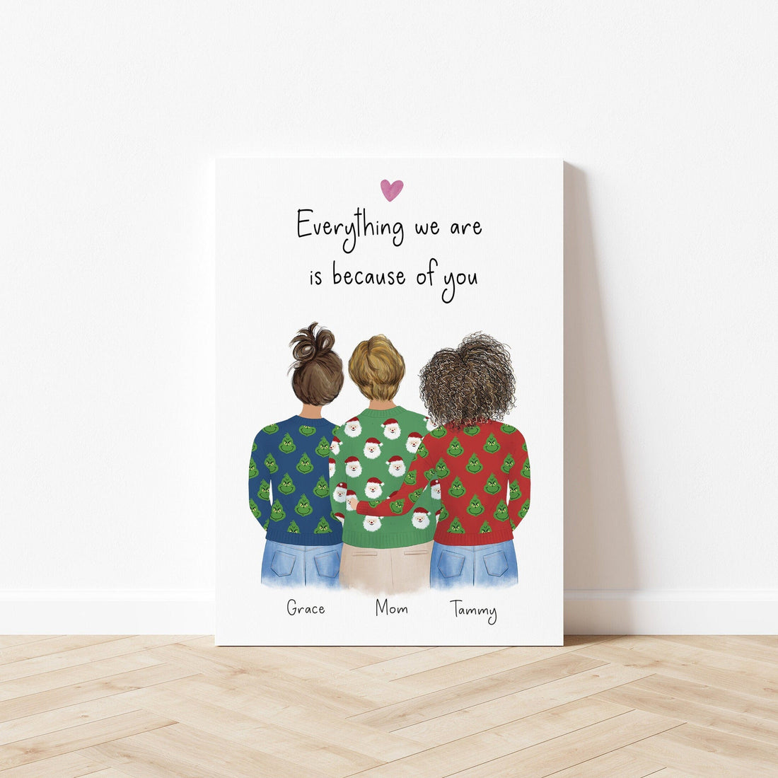 Mom and Daughters - Personalized Wall Art