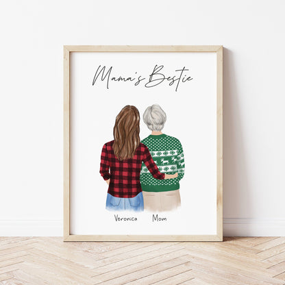 Mom and Daughter - Personalized Wall Art