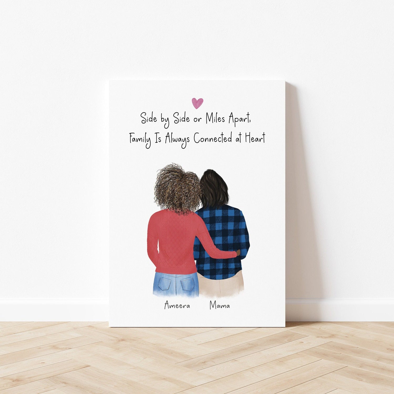 Mom and Daughter - Personalized Wall Art