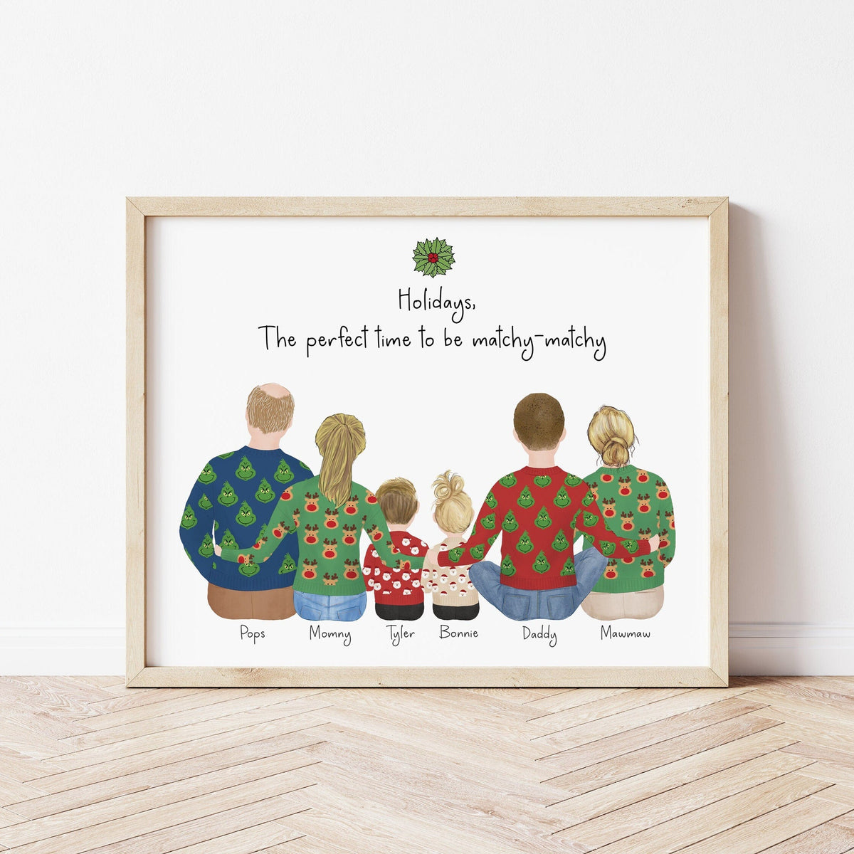 United Family personalized wall art - custom illustration by Catia Creative
