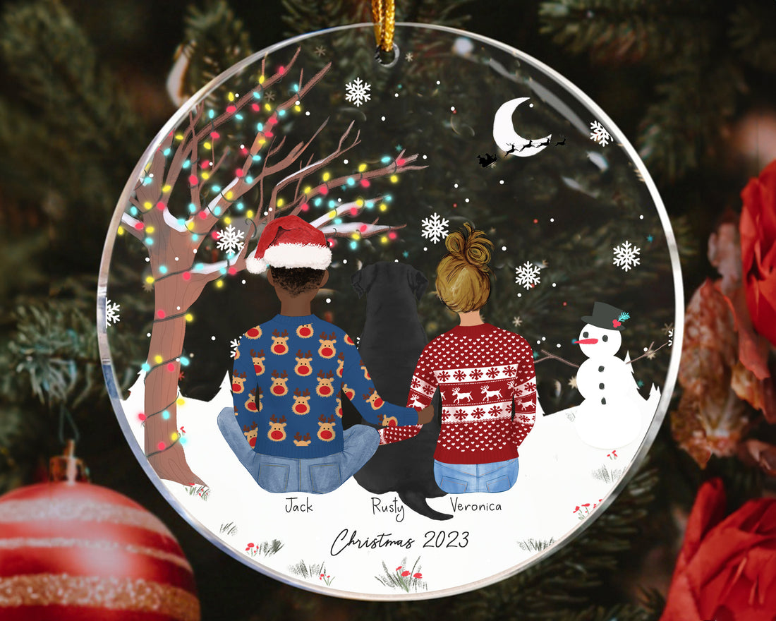 Personalized Acrylic Ornament for Couples or small families