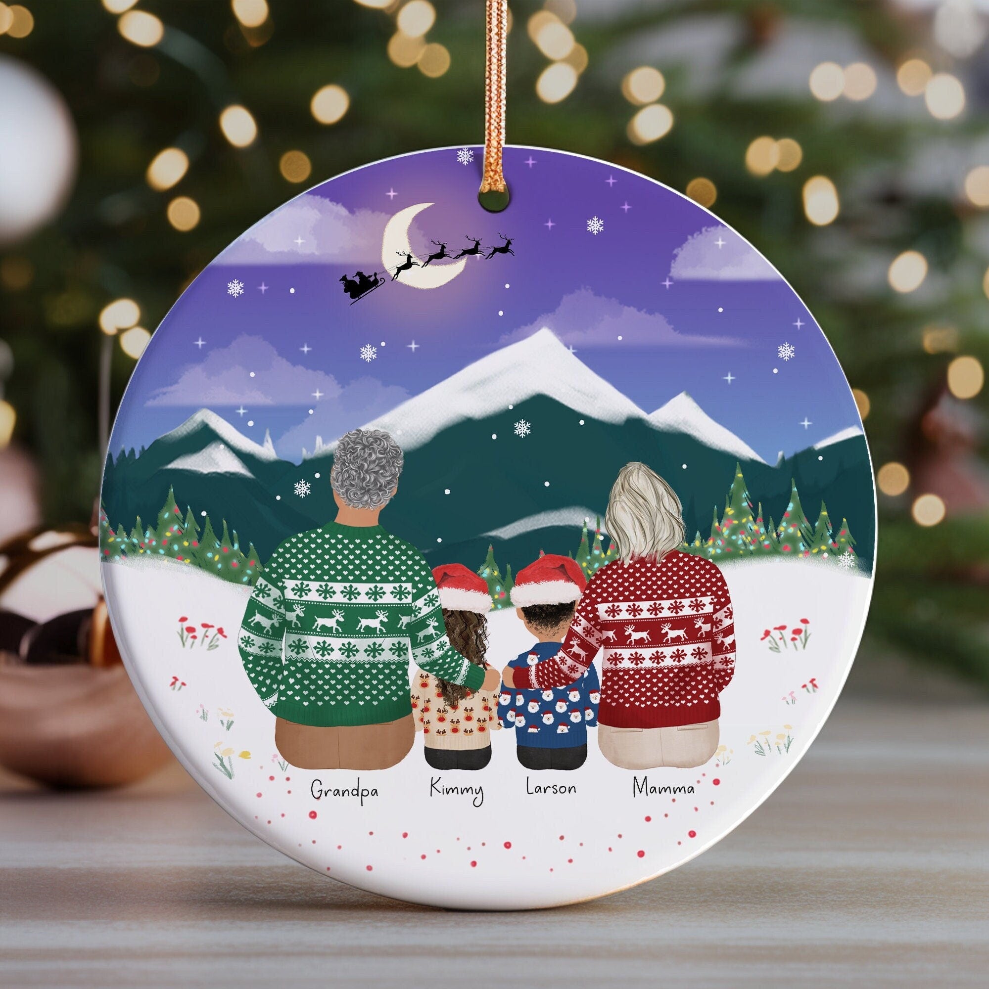 Personalized Christmas Ornament for Grandparents with grandchildren