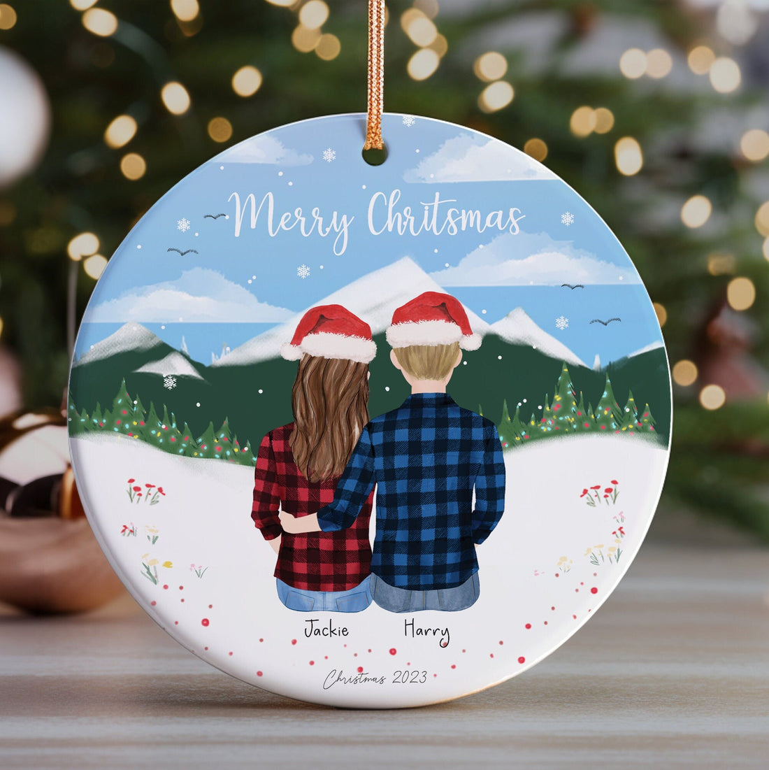 Personalized Christmas Ornament for Couples