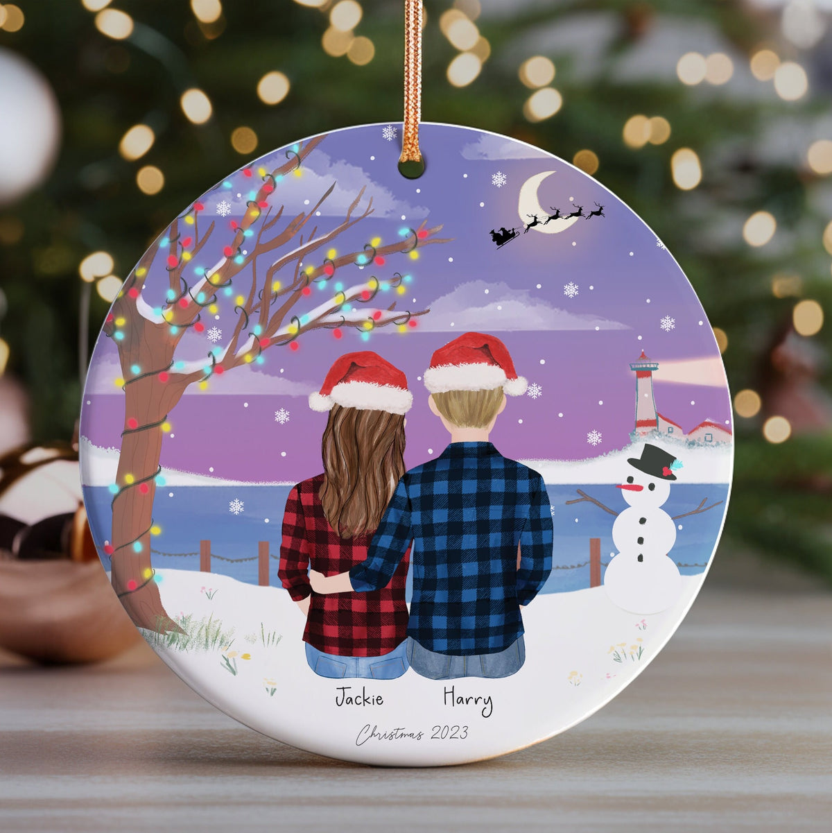 Personalized Christmas Ornament for Couples