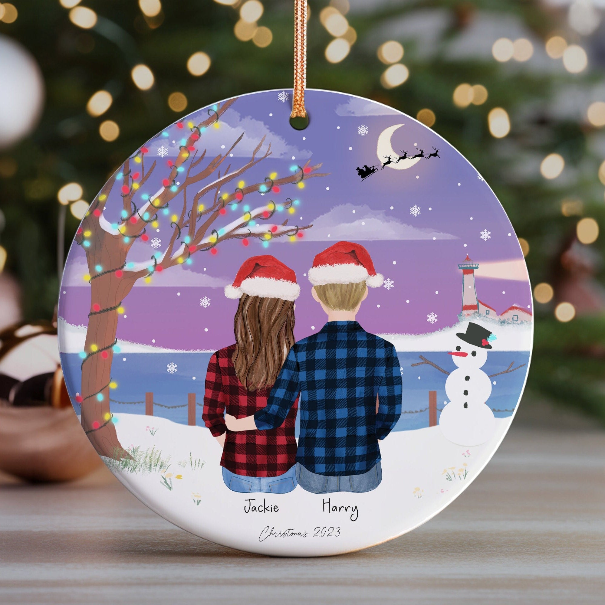 Personalized Christmas Ornament for Couples