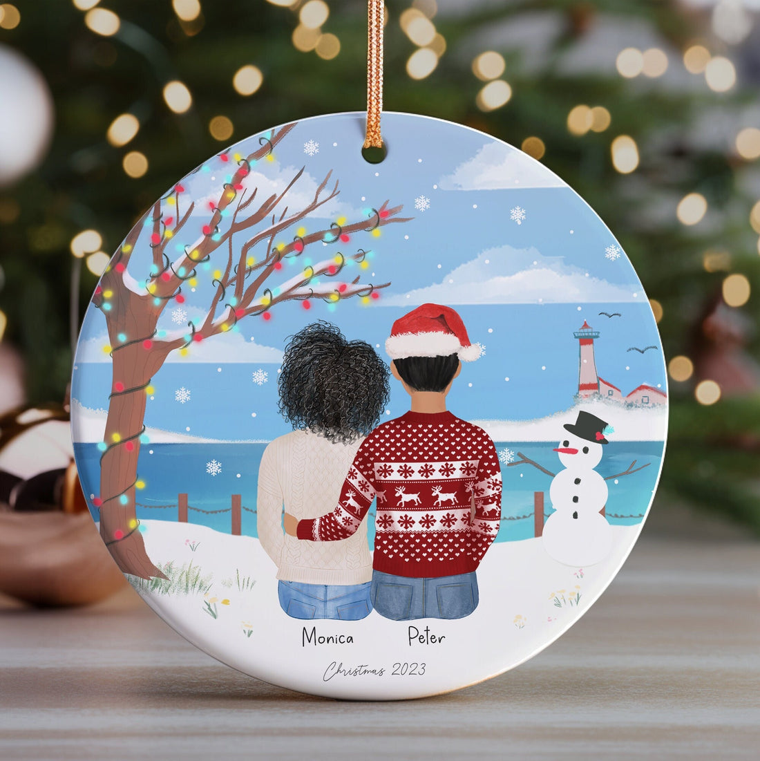 Personalized Christmas Ornament for Couples