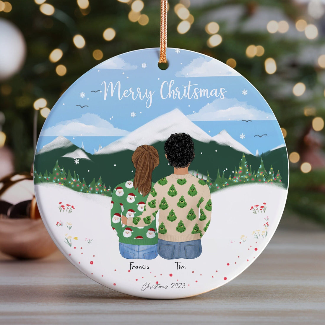 Personalized Christmas Ornament for Couples