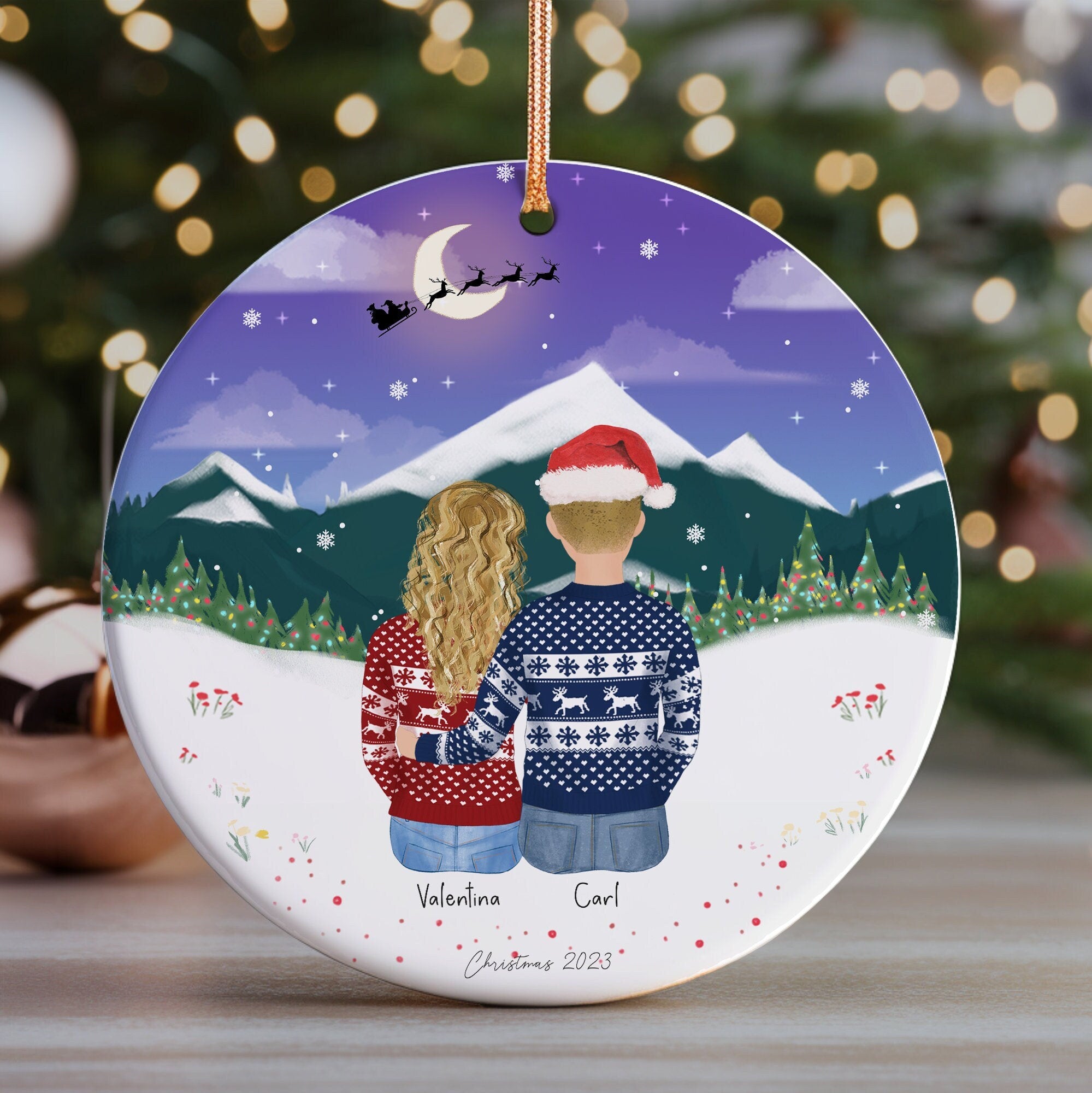 Personalized Christmas Ornament for Couples