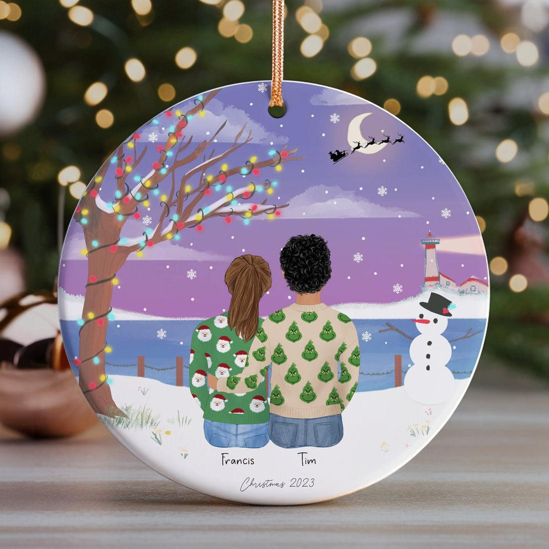 Personalized Christmas Ornament for Couples