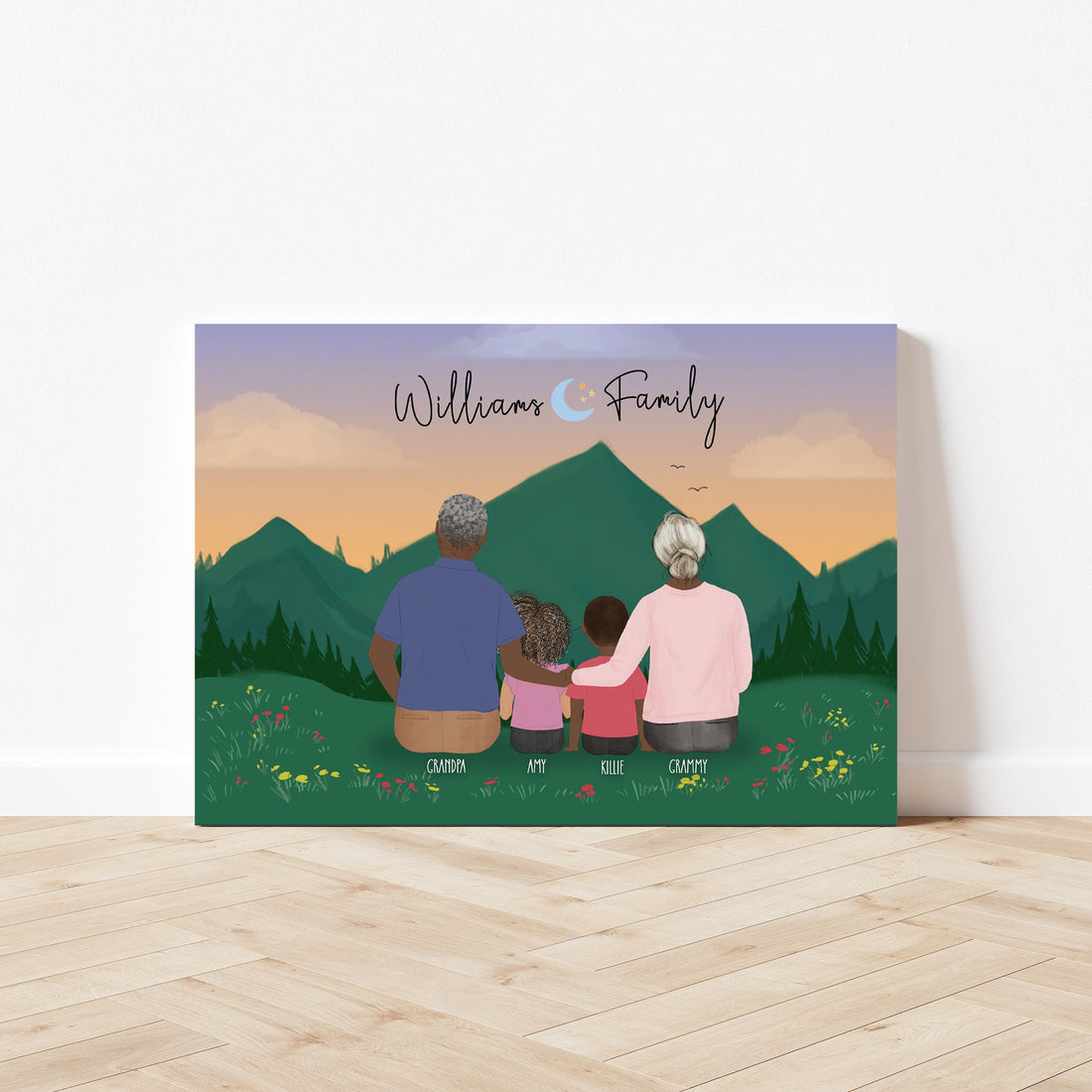 Customizable Grandparents and Kids Wall Art