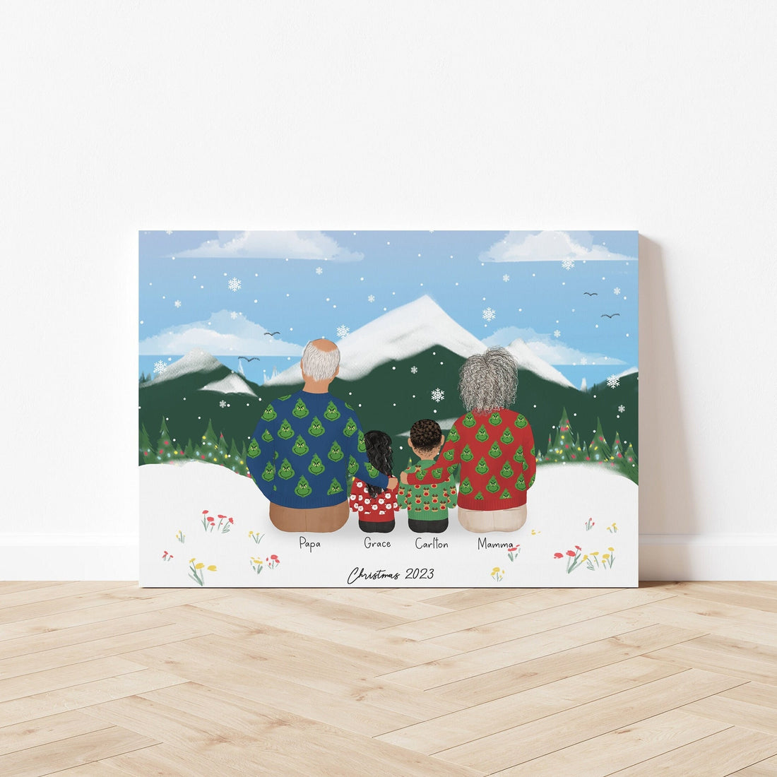 Customizable Grandparents and Kids Wall Art